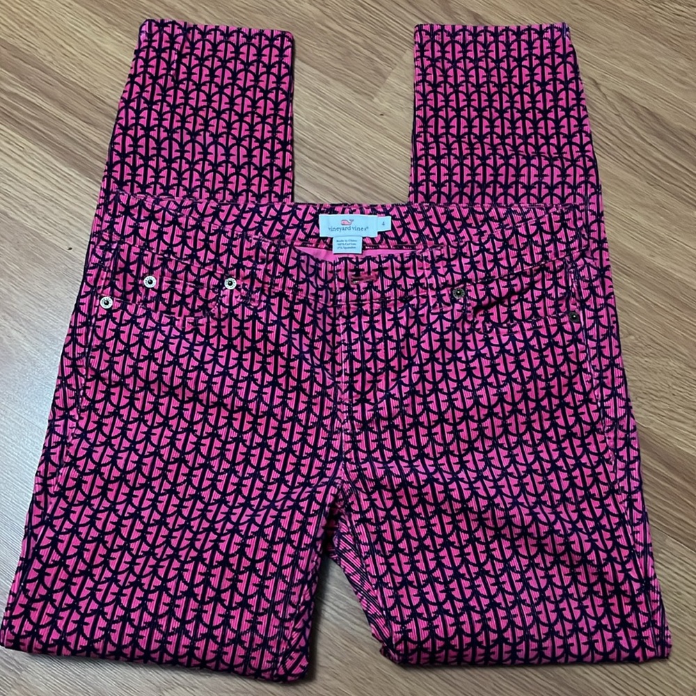 Vineyard Vines Straight Pink Corduroy Pants Size 4 Nautical